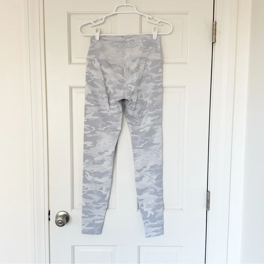 LULULEMON leggings size 8 camo jacquard alpine white high waist full length grey - Picture 3 of 6